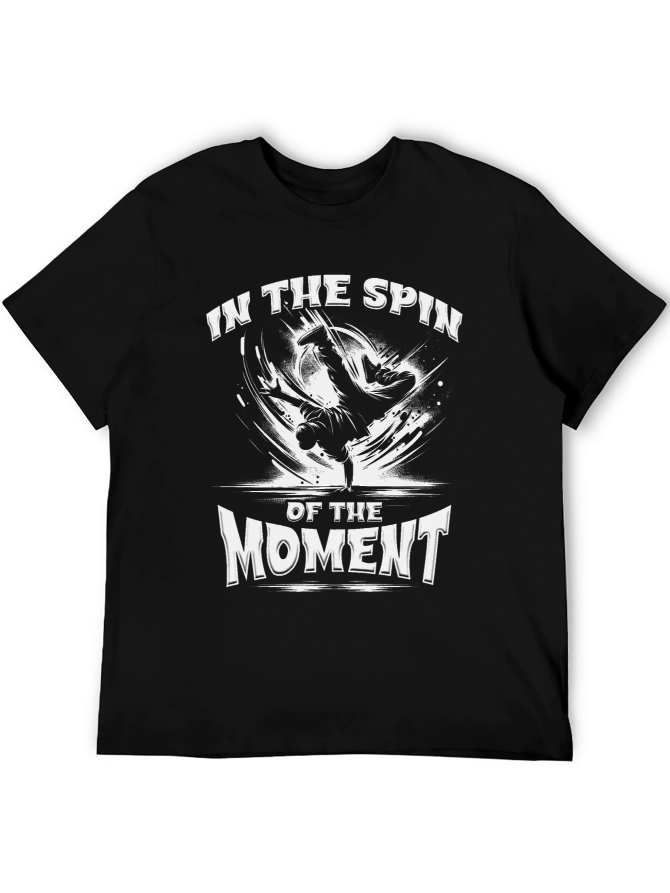 In The Spin of The Moment Black Graphic Tee
