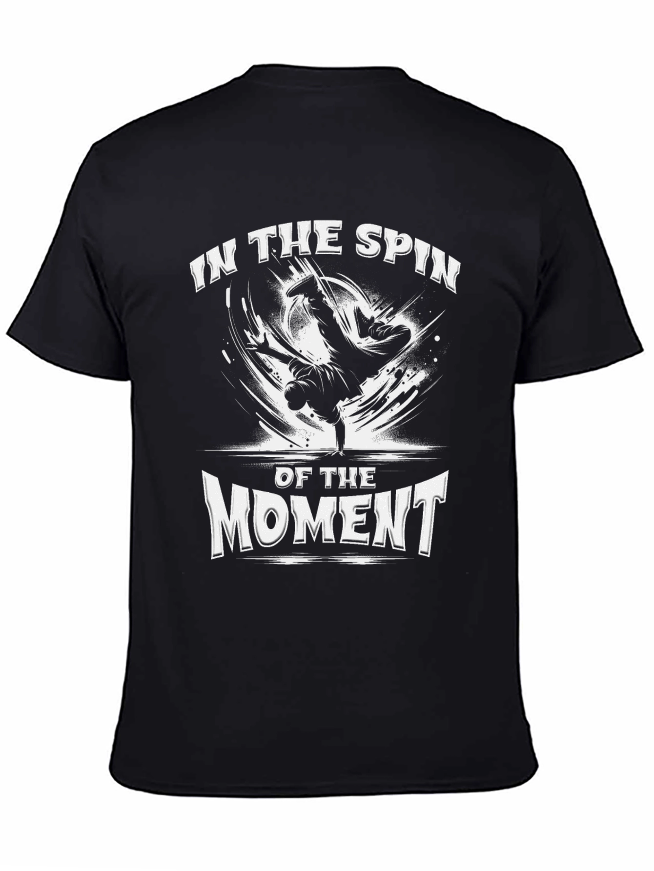 In The Spin of The Moment Black Graphic Tee