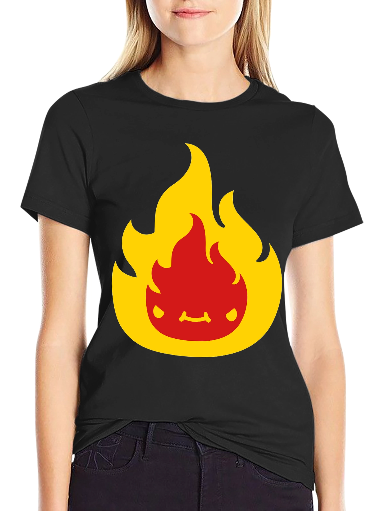 Flame Character Black T-Shirt
