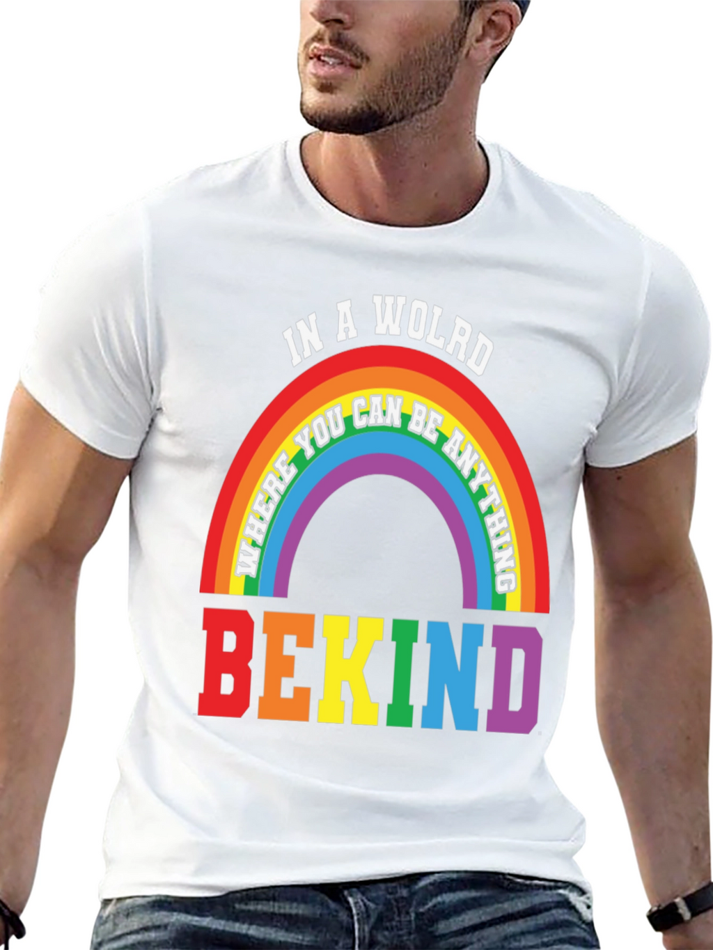 Be Kind Rainbow Graphic T-Shirt