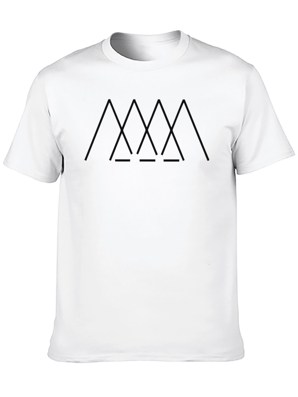 Modern Geometric Print Black T-Shirt