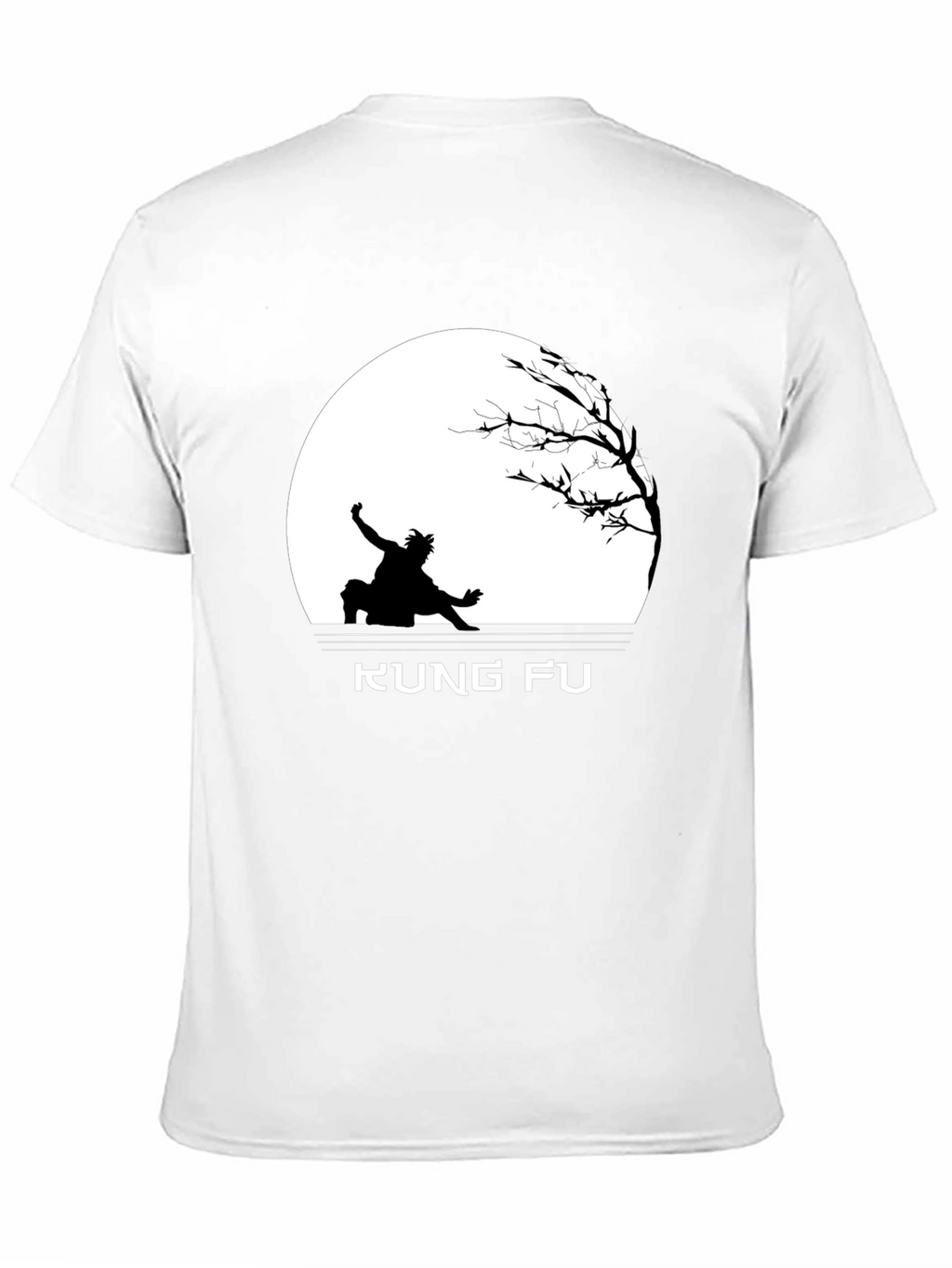 Kung Fu Black T-Shirt with Silhouette Design