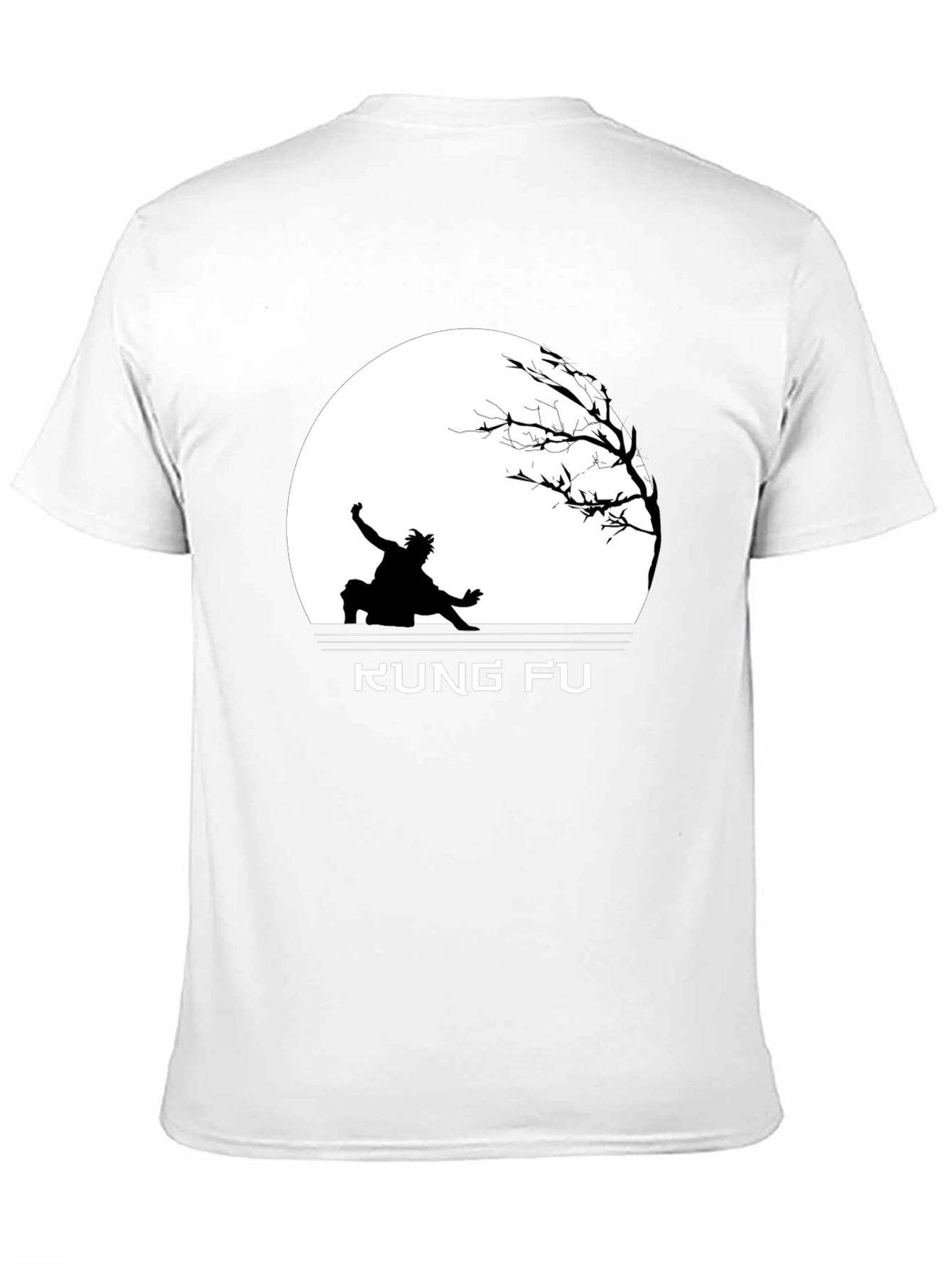 Kung Fu Black T-Shirt with Silhouette Design