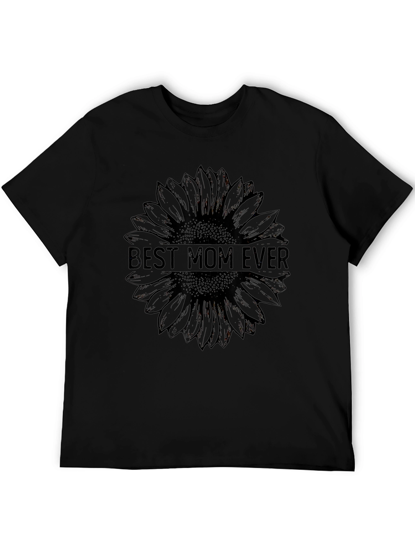 Best Mom Ever Sunflower Tee - Black