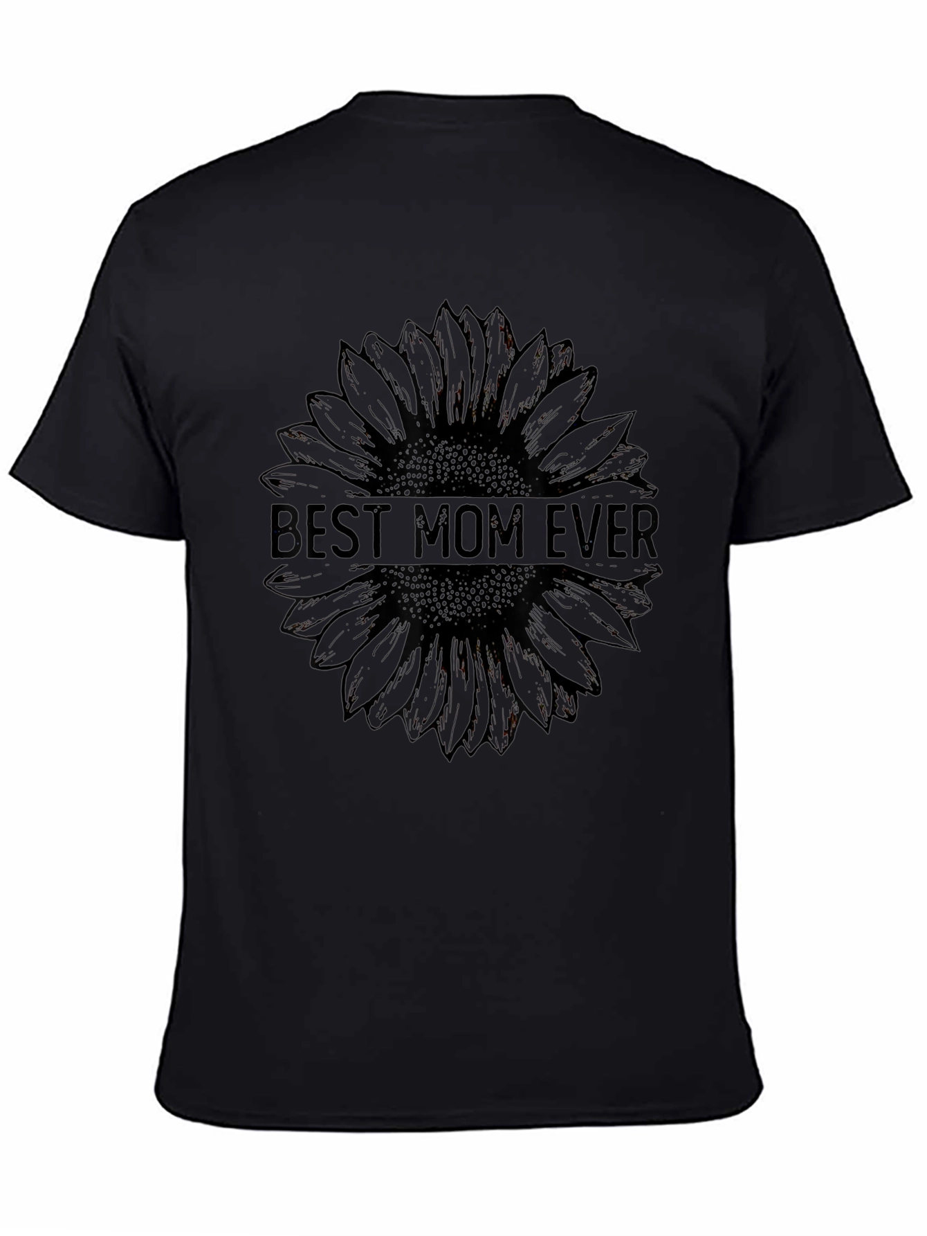 Best Mom Ever Sunflower Tee - Black