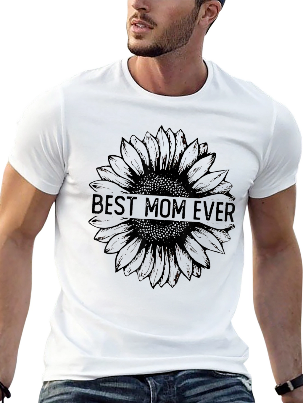 Best Mom Ever Sunflower Tee - Black