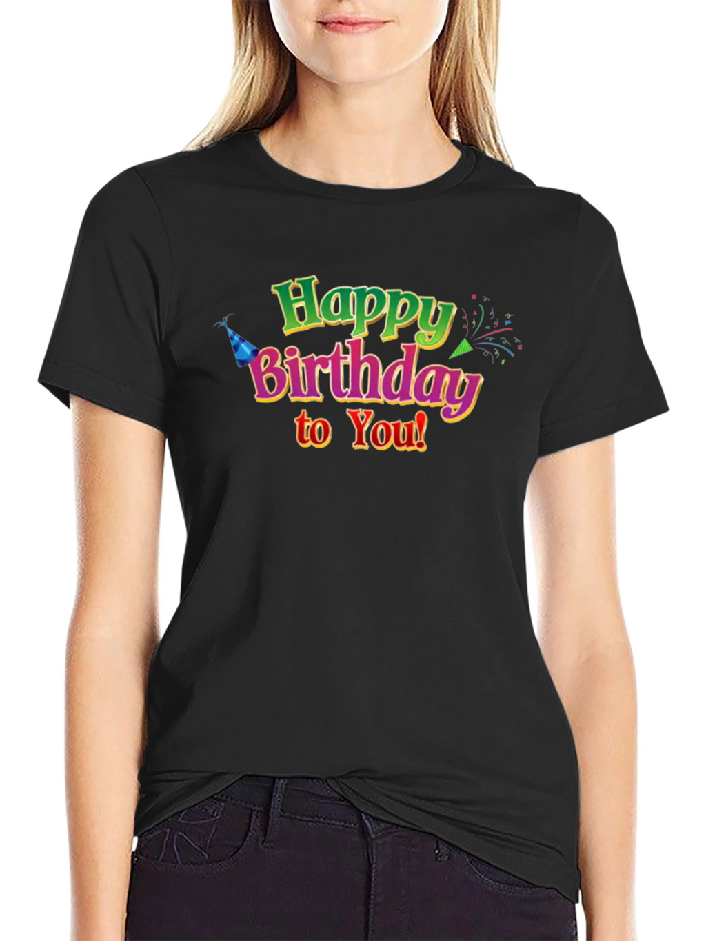 Happy Birthday Graphic T-Shirt - Black