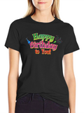 Happy Birthday Graphic T-Shirt - Black