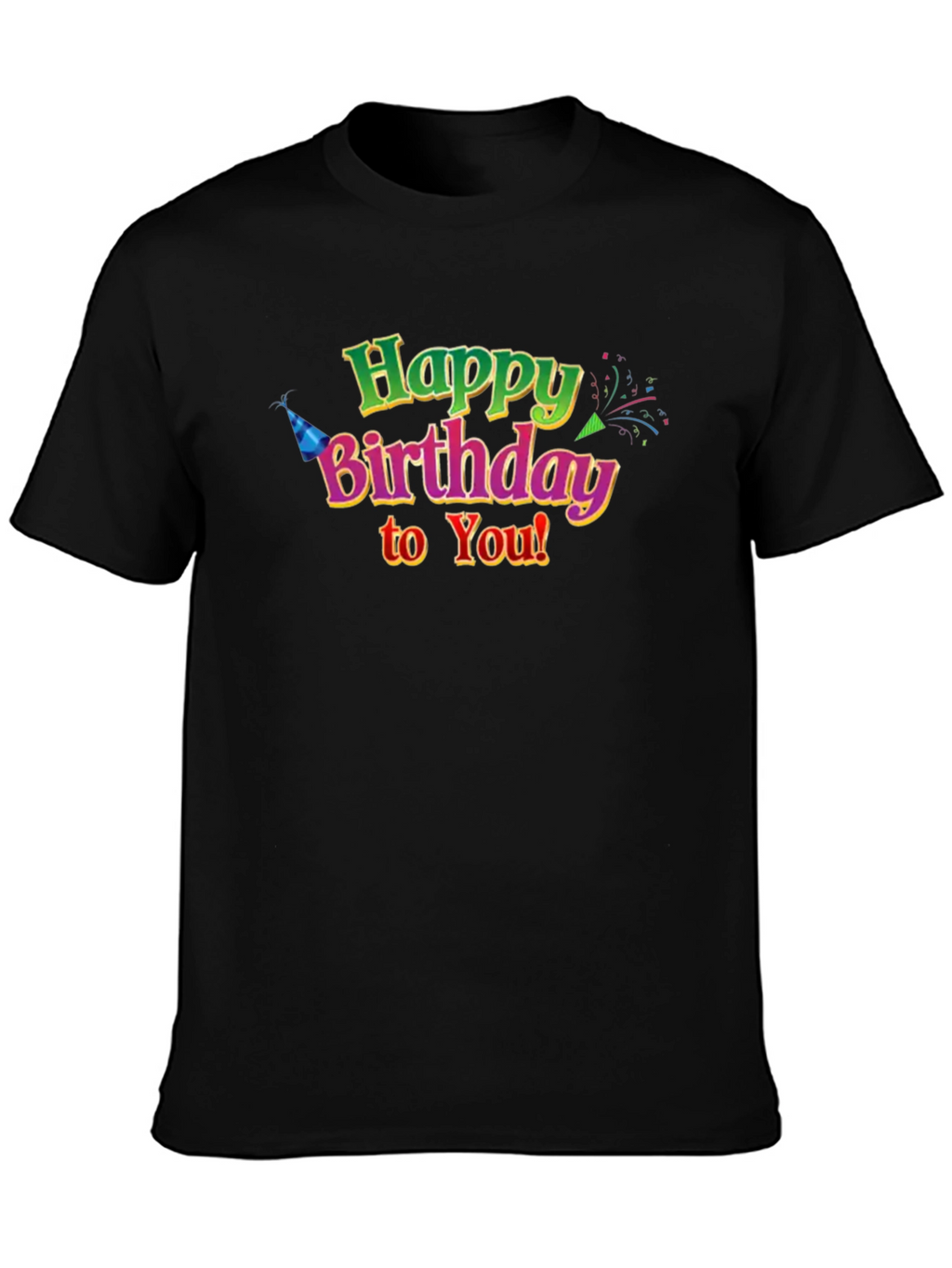 Happy Birthday Graphic T-Shirt - Black