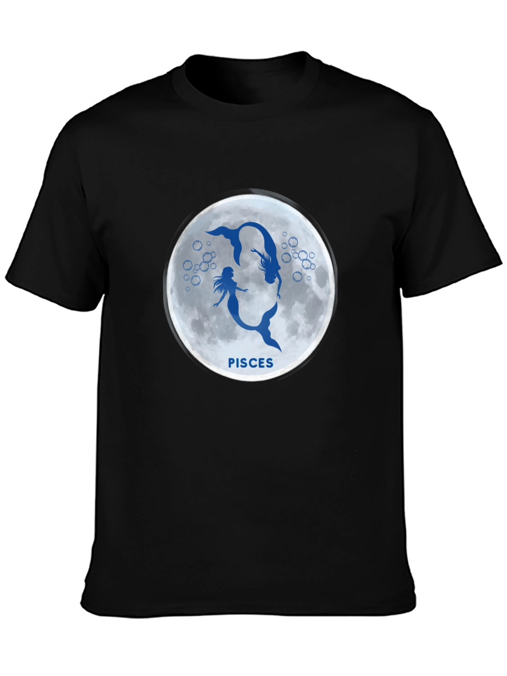 Pisces Mermaid Zodiac Black T-Shirt