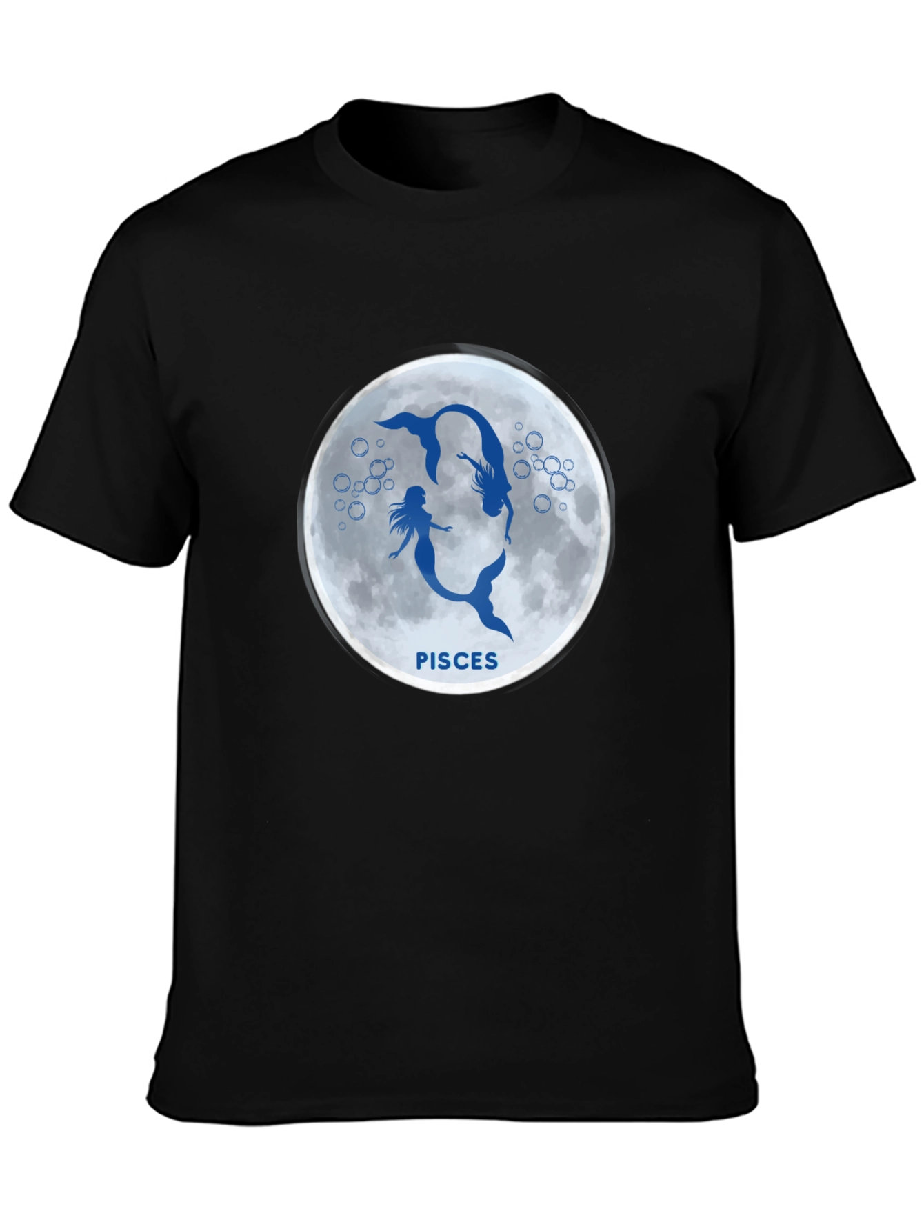 Pisces Mermaid Zodiac Black T-Shirt