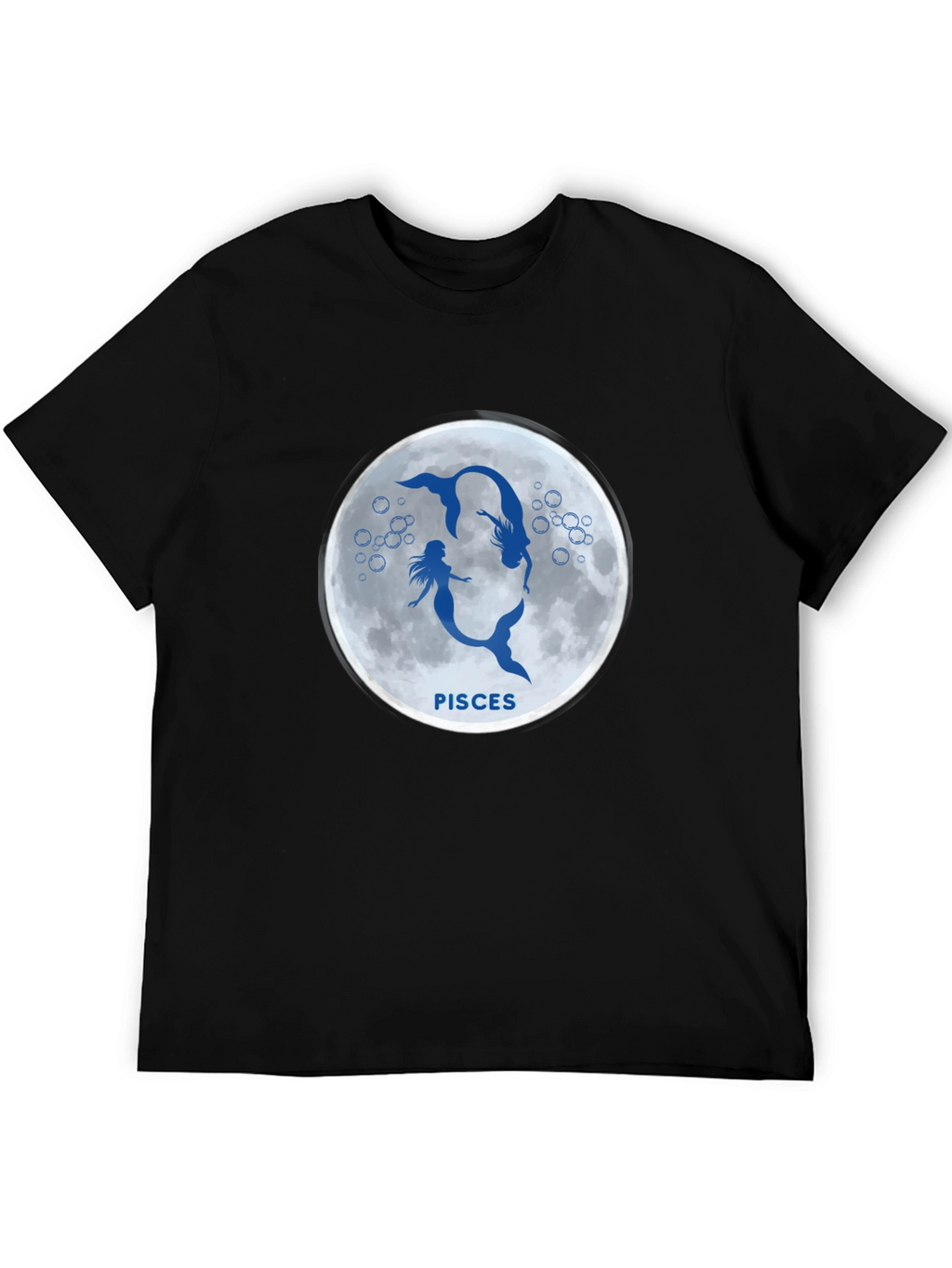 Pisces Mermaid Zodiac Black T-Shirt
