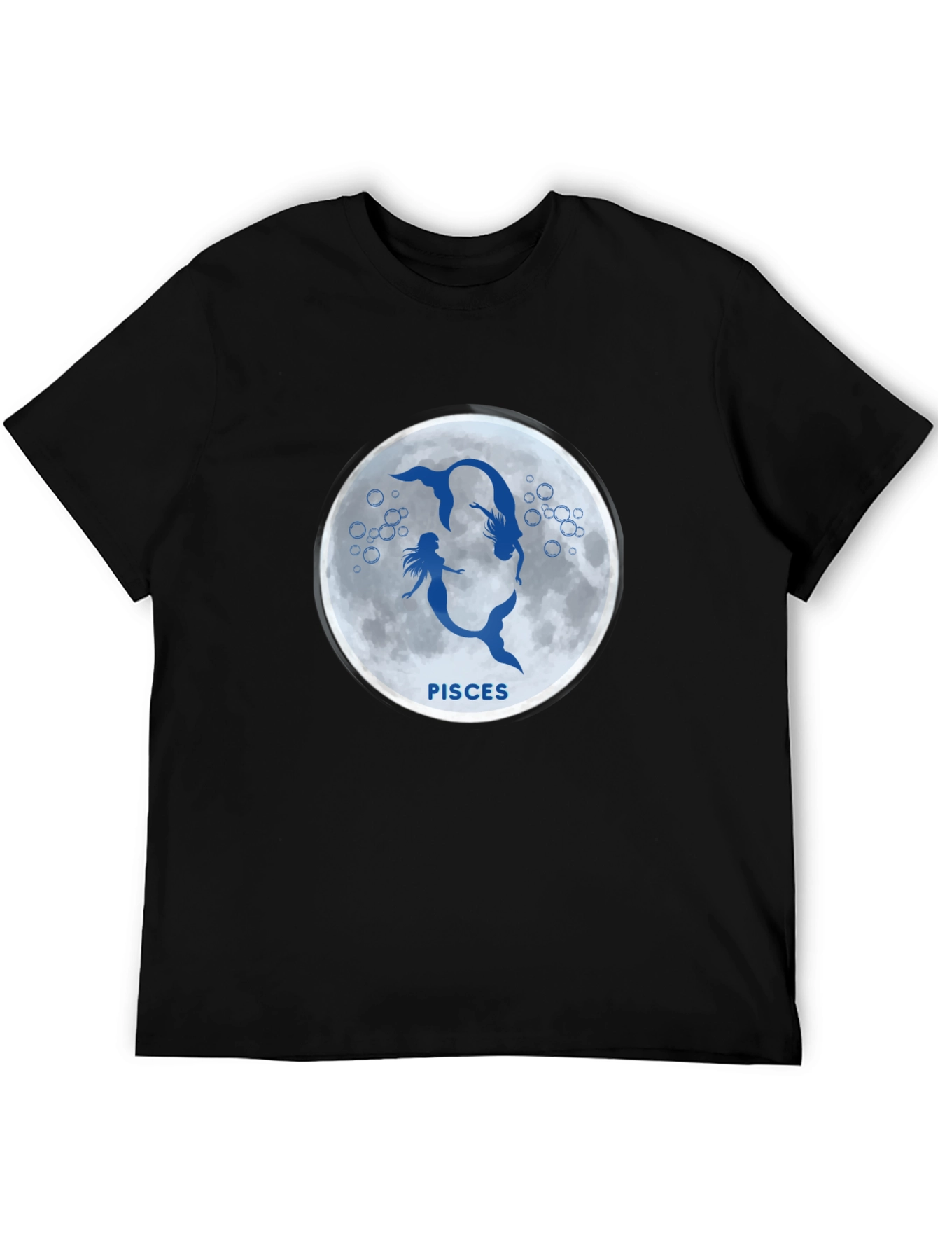 Pisces Mermaid Zodiac Black T-Shirt