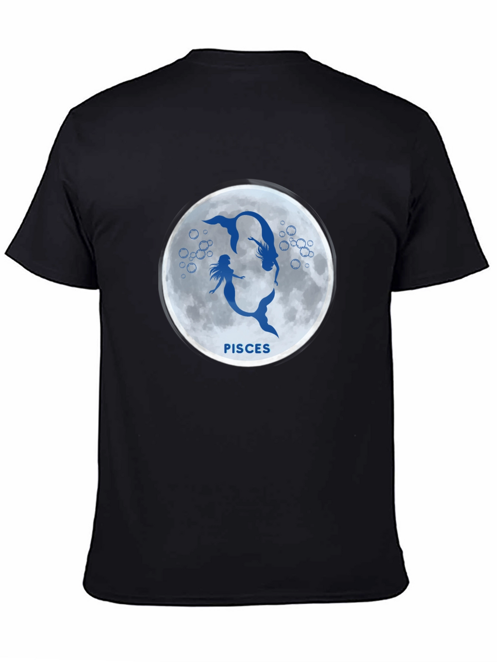 Pisces Mermaid Zodiac Black T-Shirt