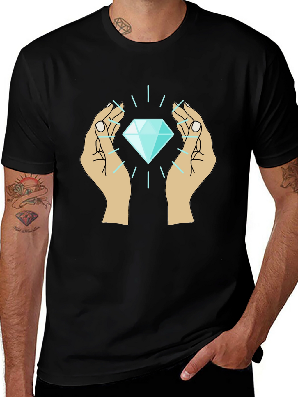Diamond Hands Graphic Tee - Unique Design