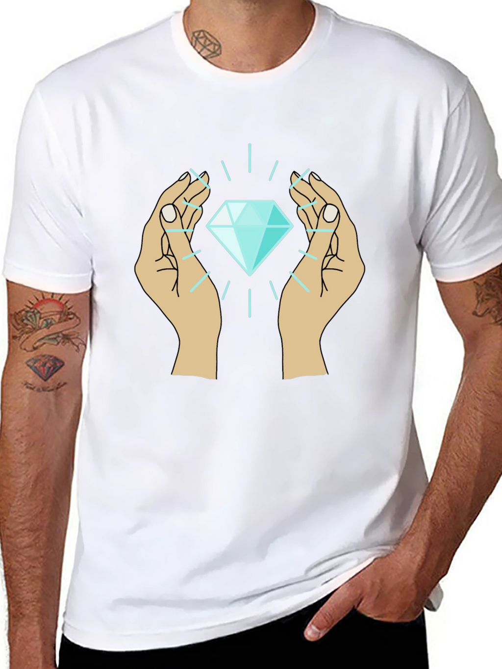 Diamond Hands Graphic Tee - Unique Design