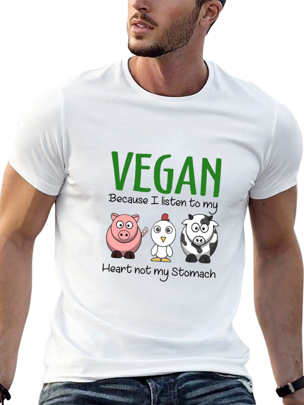 Vegan Heart Not Stomach T-Shirt