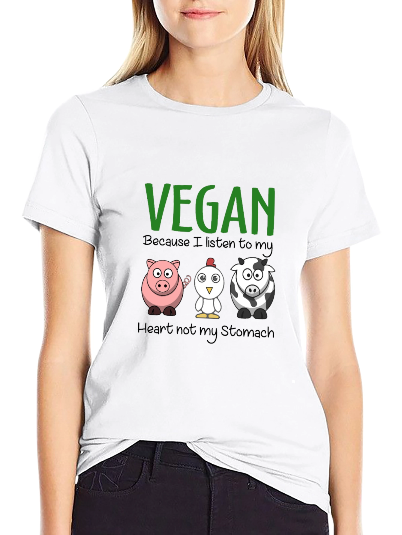 Vegan Heart Not Stomach T-Shirt