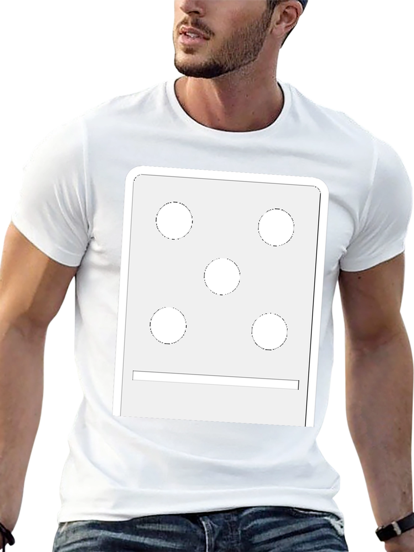 Novelty Braille Dot Pattern Black T-Shirt