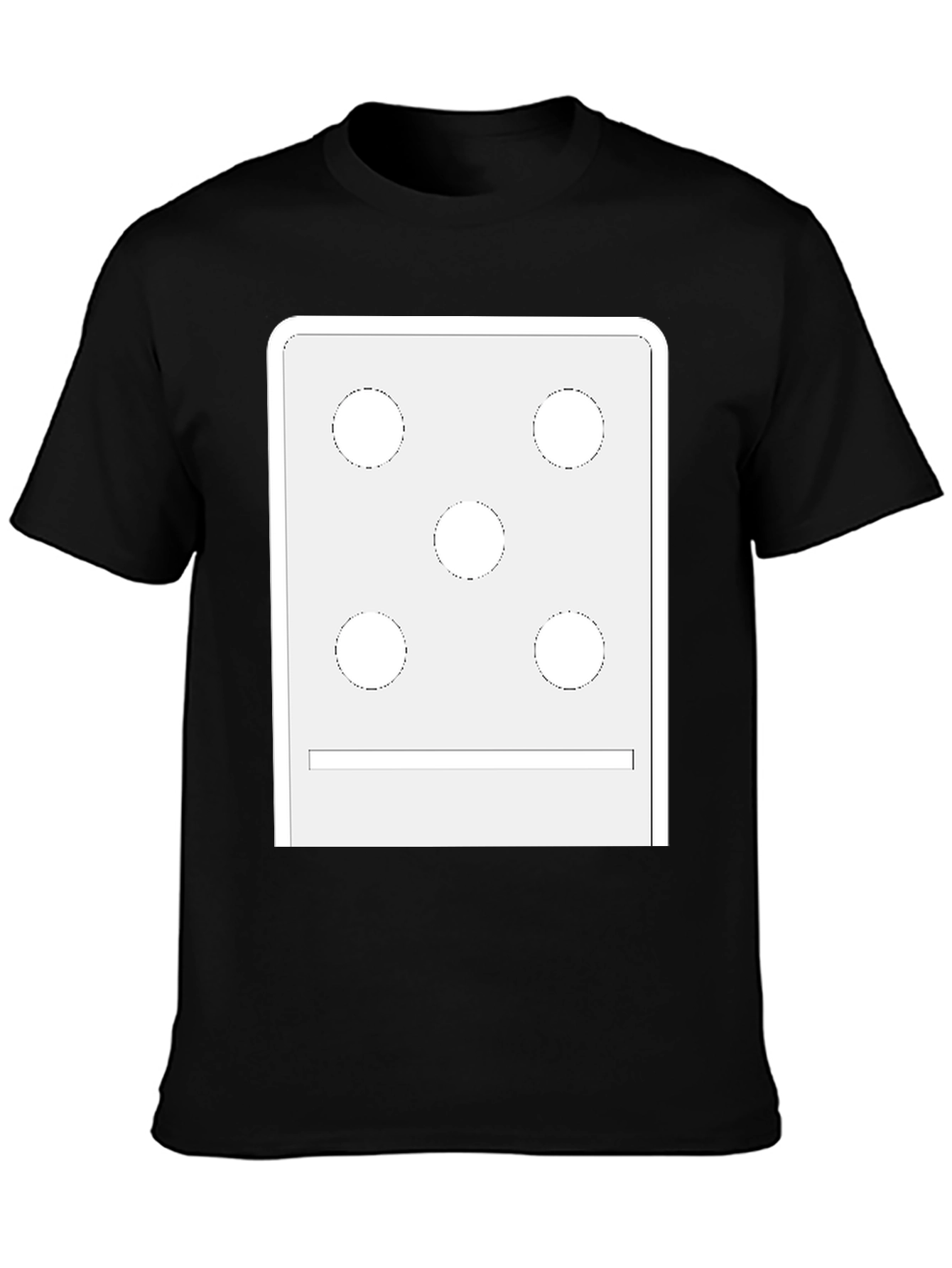 Novelty Braille Dot Pattern Black T-Shirt
