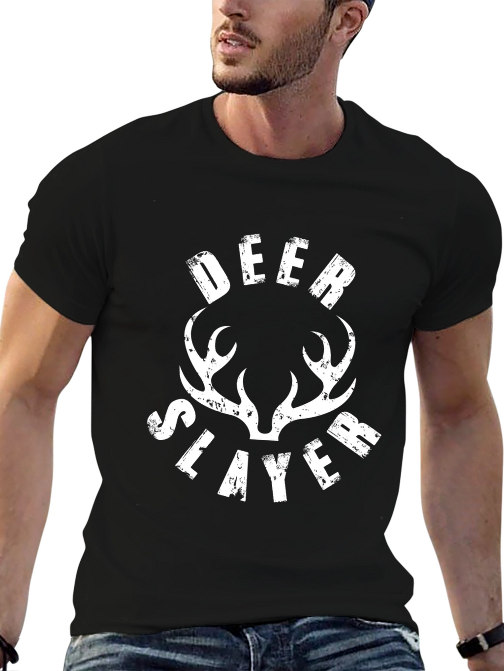 Deer Slayer Graphic T-Shirt - Black