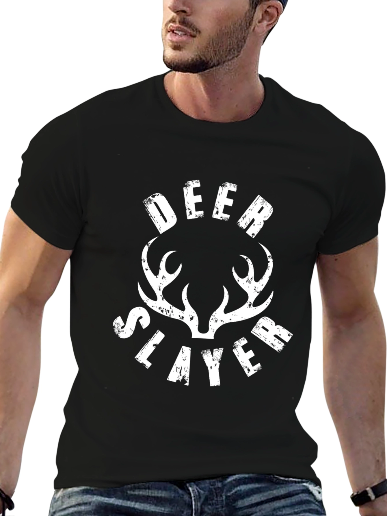 Deer Slayer Graphic T-Shirt - Black