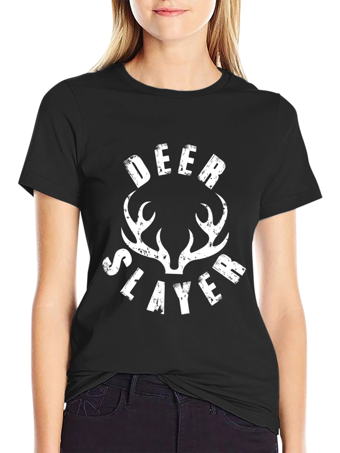 Deer Slayer Graphic T-Shirt - Black