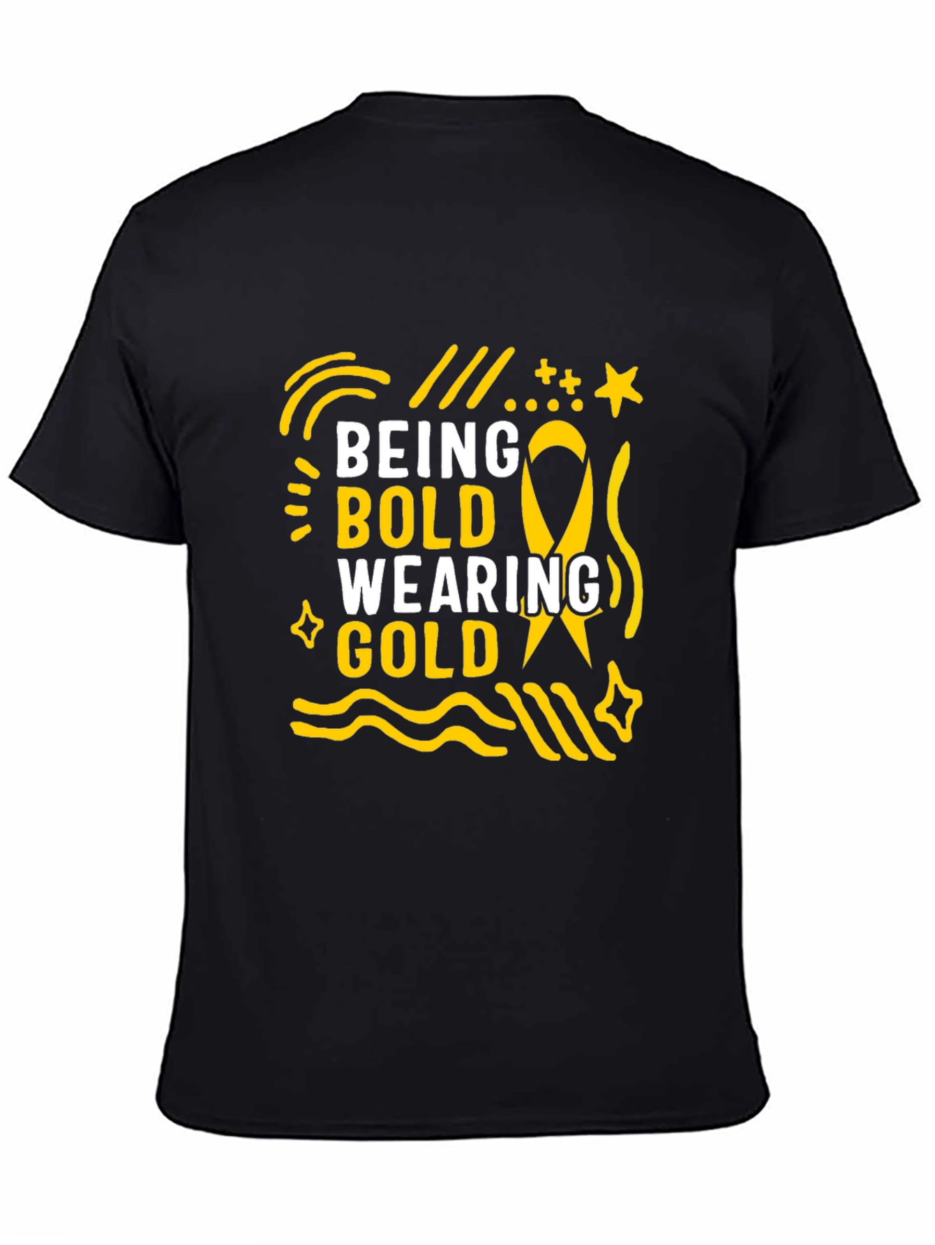 Being Bold Wearing Gold Black T-Shirt