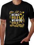 Being Bold Wearing Gold Black T-Shirt