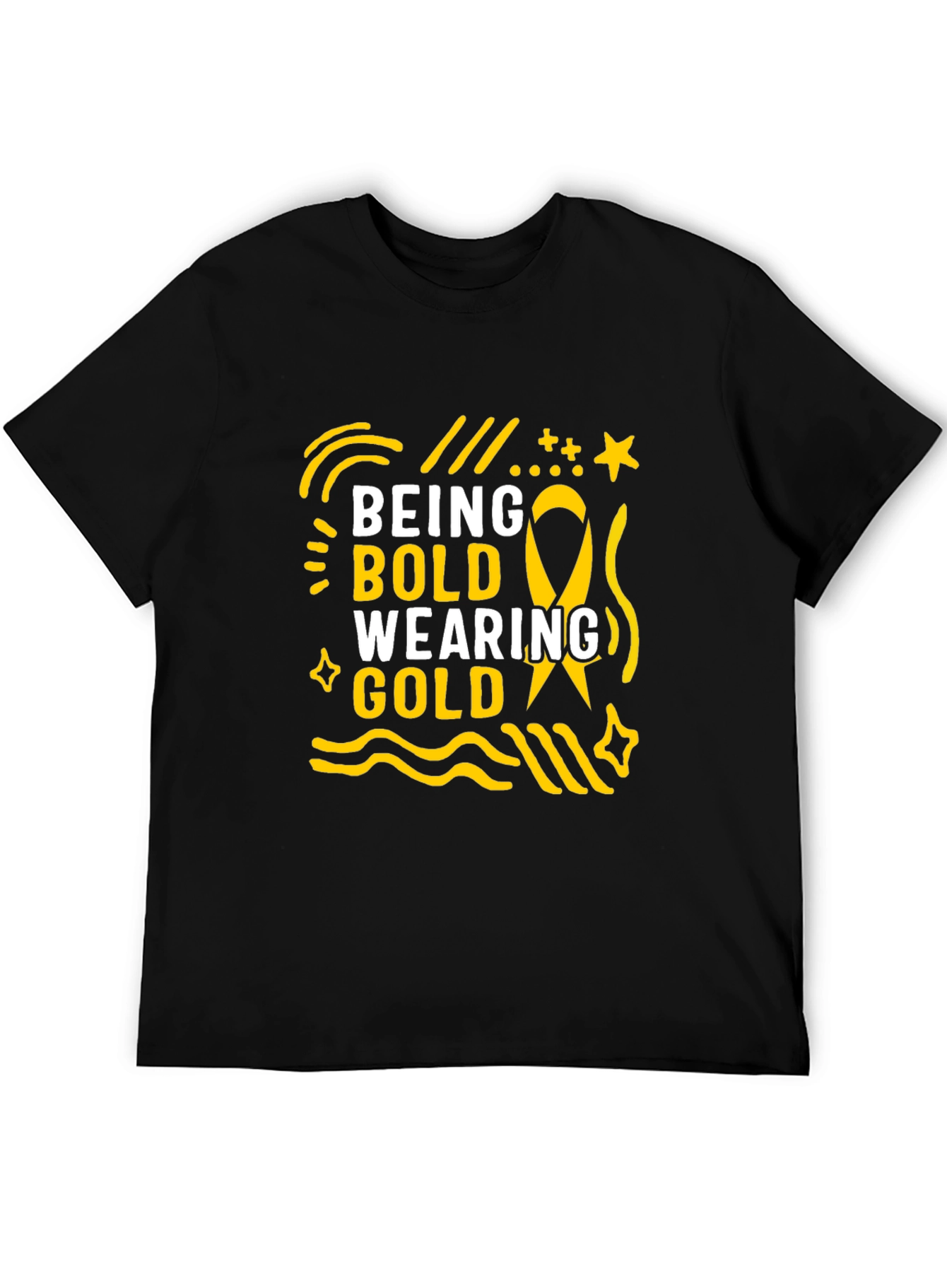 Being Bold Wearing Gold Black T-Shirt