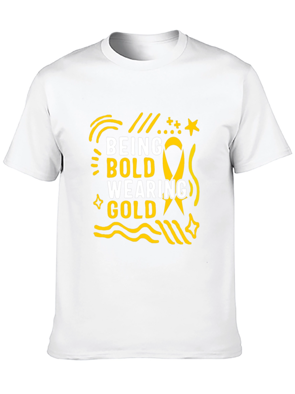 Being Bold Wearing Gold Black T-Shirt