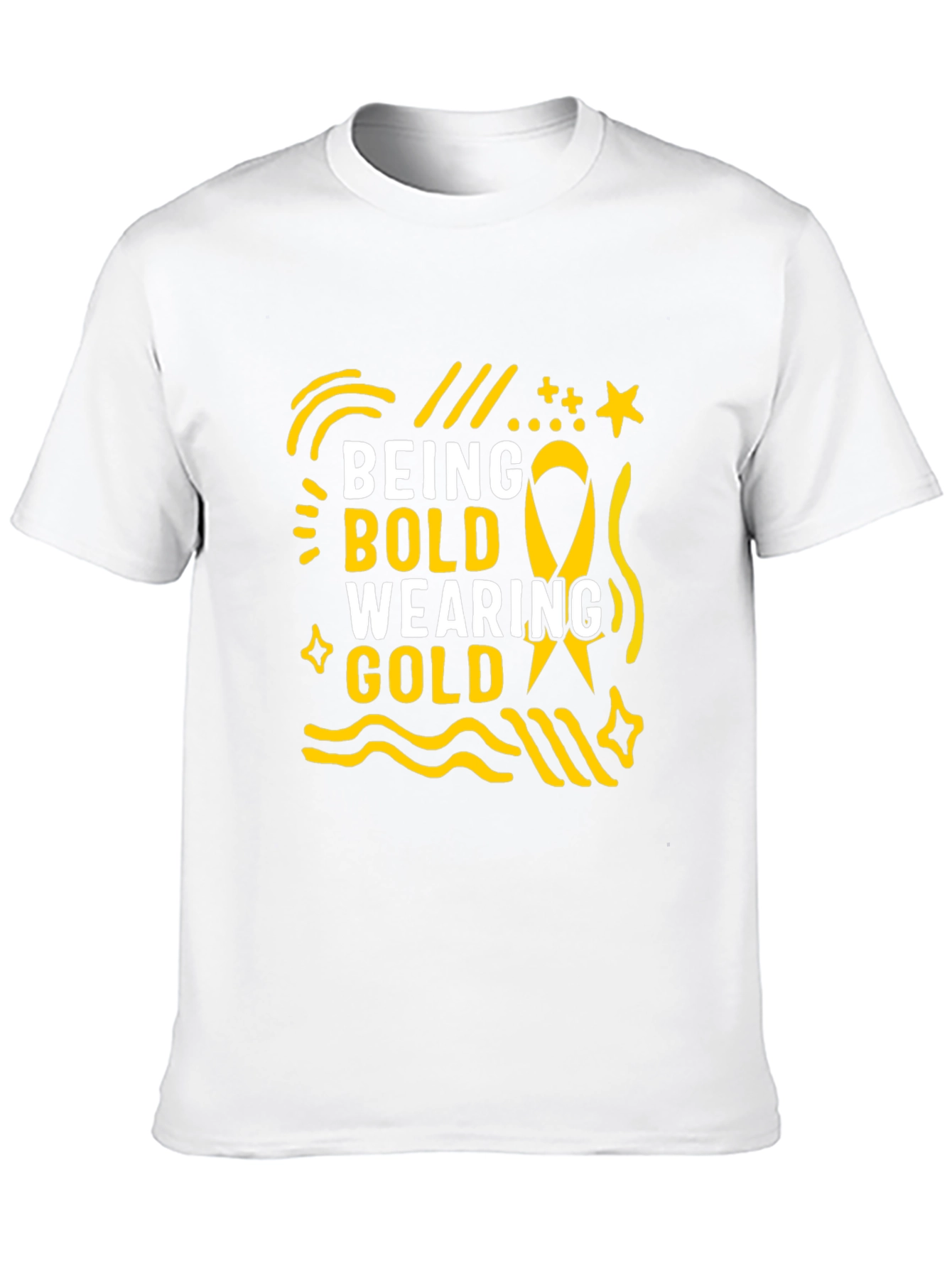 Being Bold Wearing Gold Black T-Shirt
