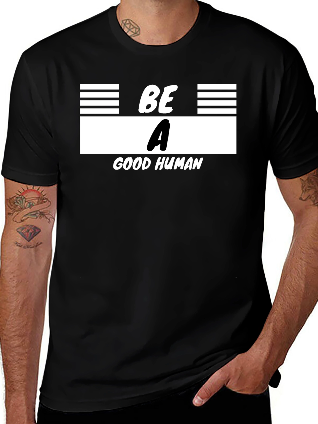 Be A Good Human Graphic T-Shirt - Black