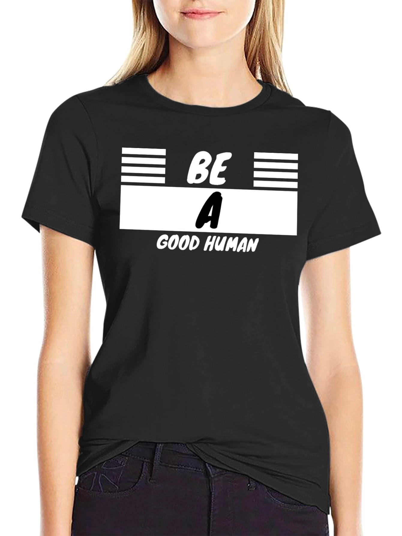 Be A Good Human Graphic T-Shirt - Black