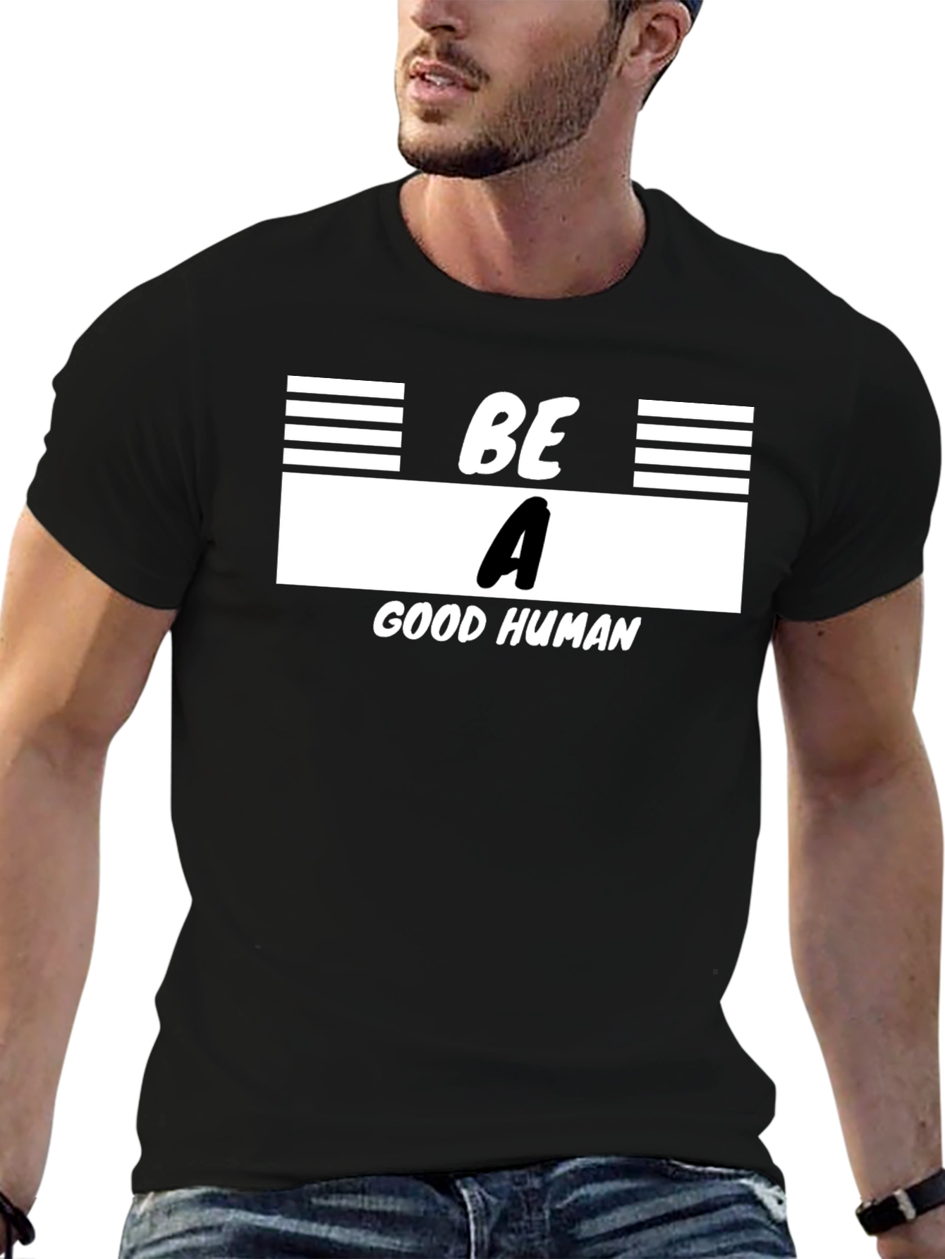 Be A Good Human Graphic T-Shirt - Black