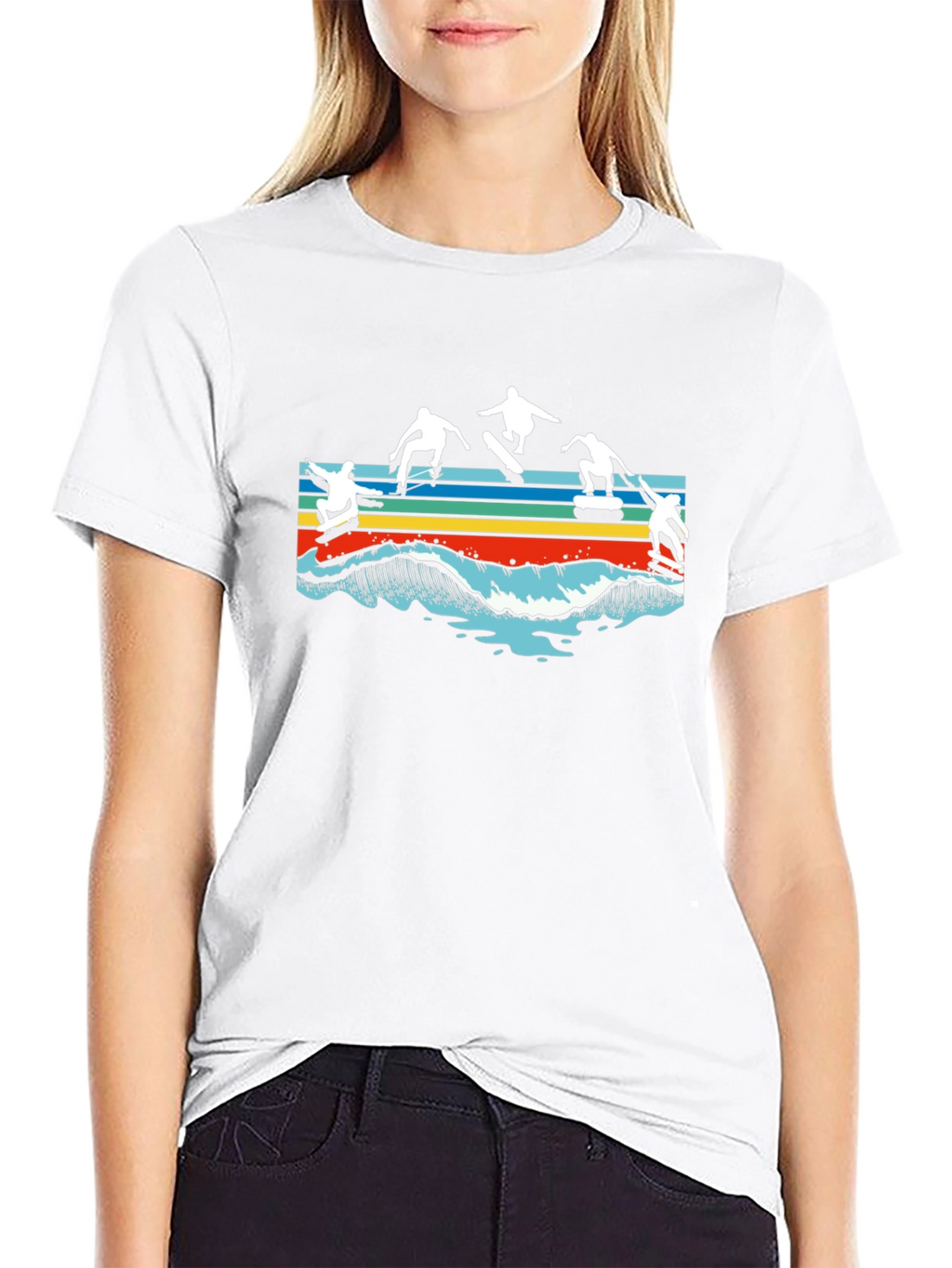 Skateboarding Waves Graphic T-Shirt