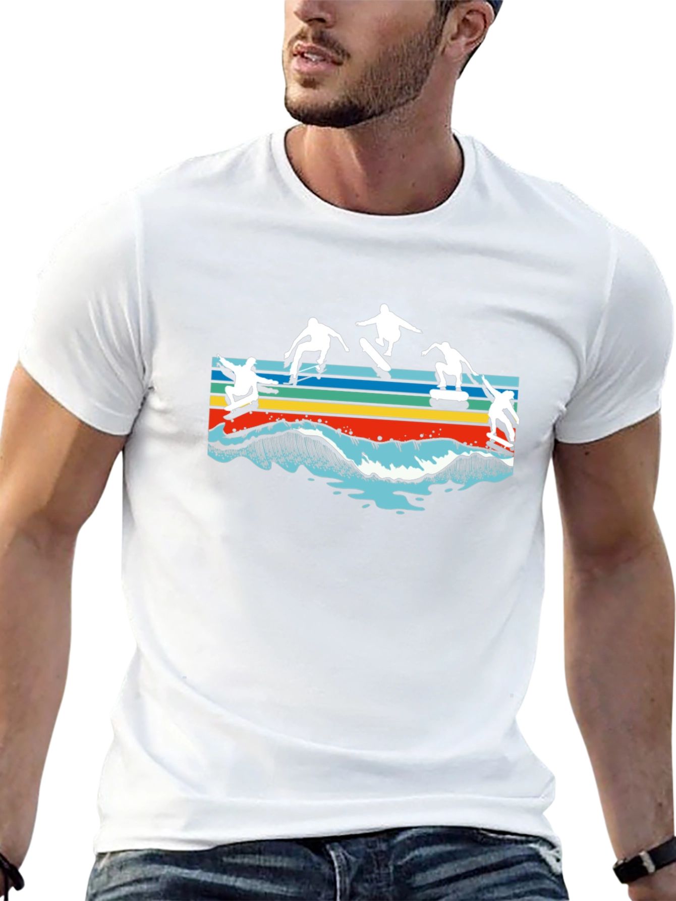 Skateboarding Waves Graphic T-Shirt