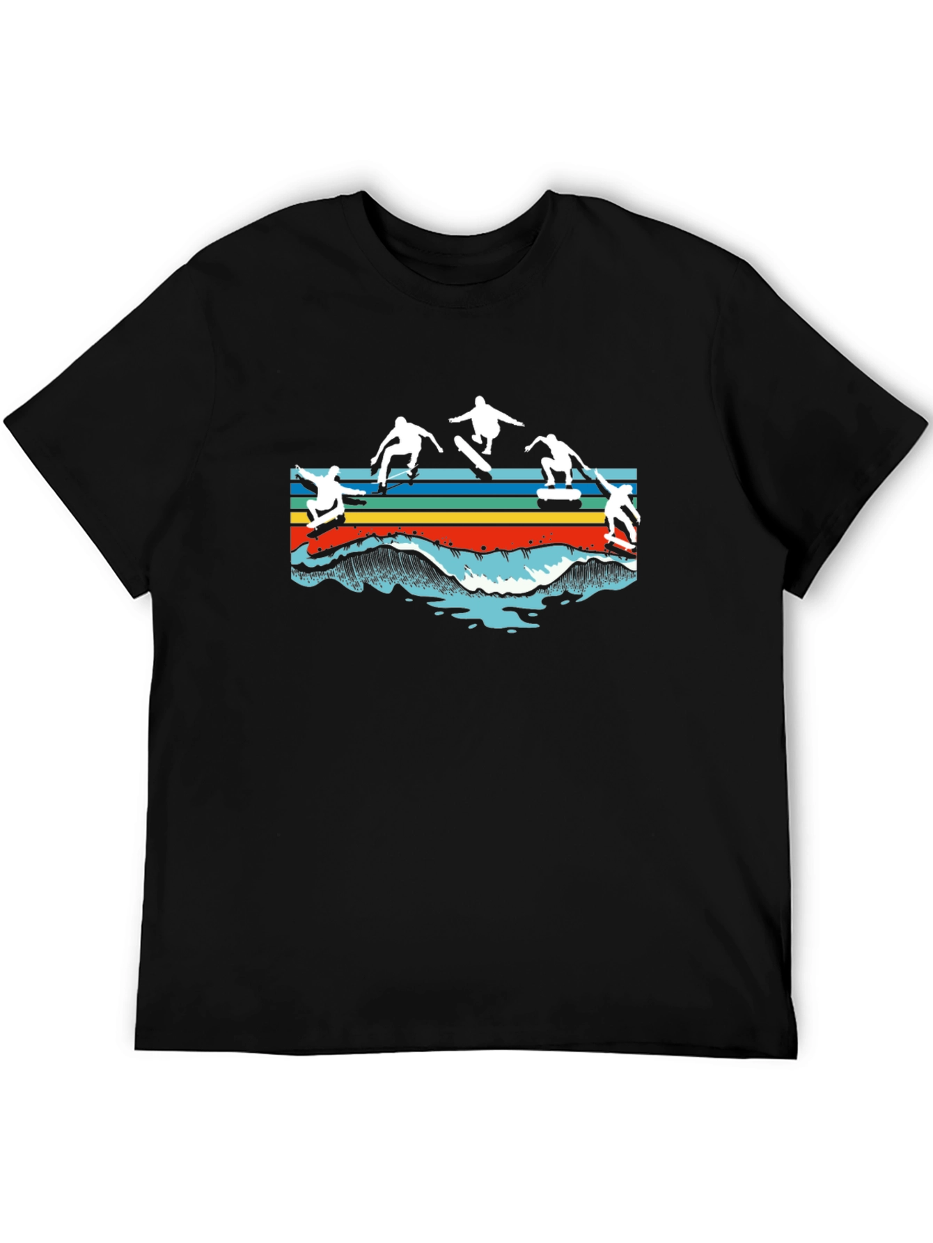 Skateboarding Waves Graphic T-Shirt