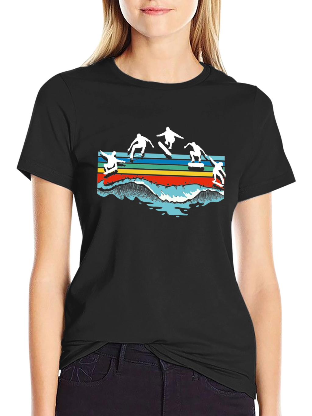 Skateboarding Waves Graphic T-Shirt