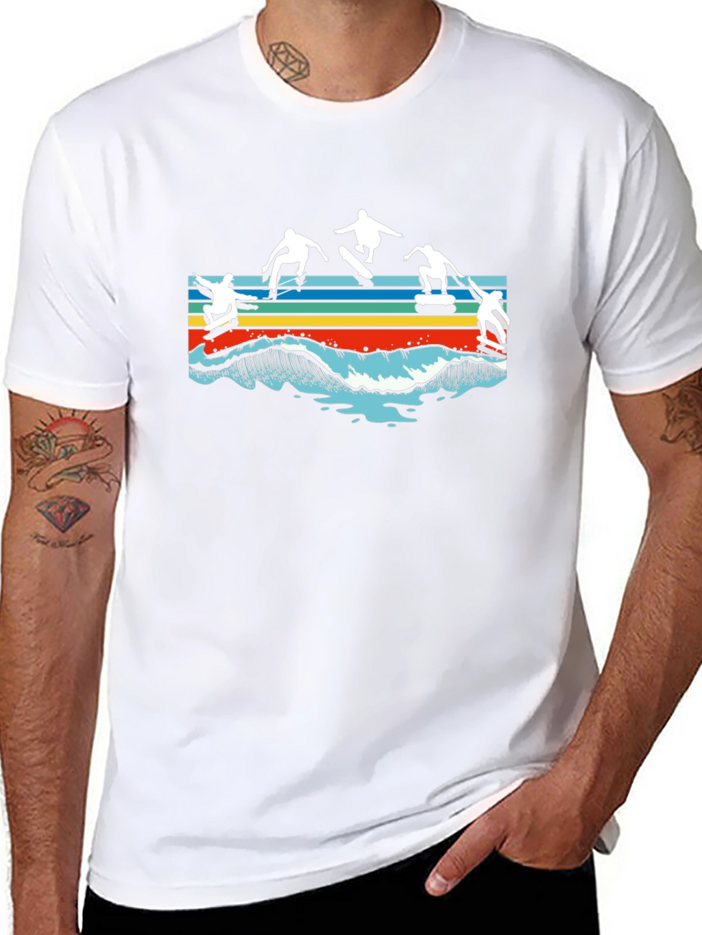 Skateboarding Waves Graphic T-Shirt