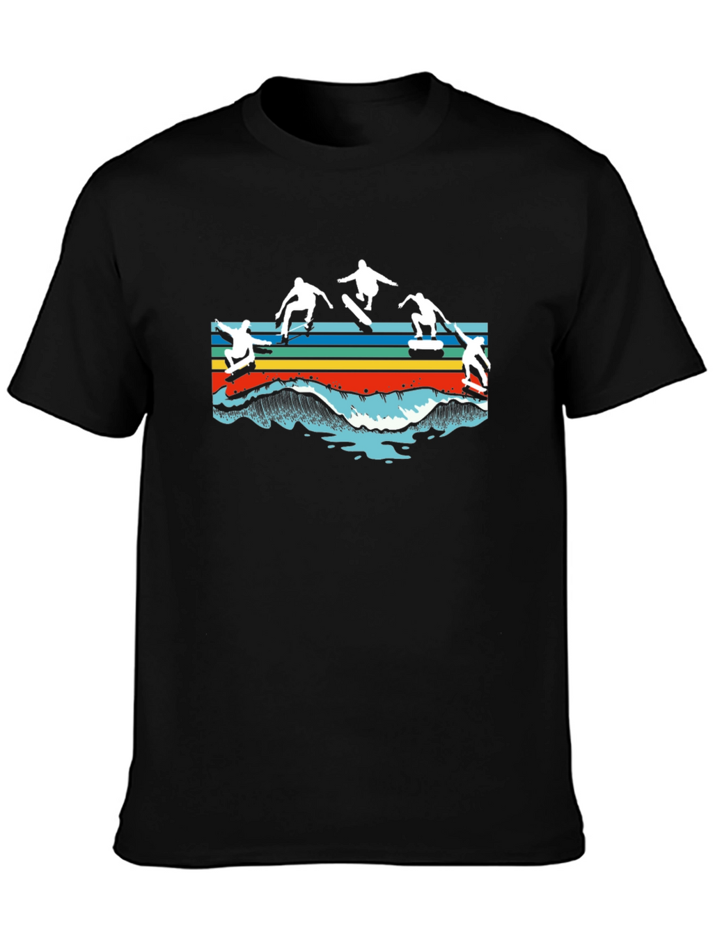 Skateboarding Waves Graphic T-Shirt