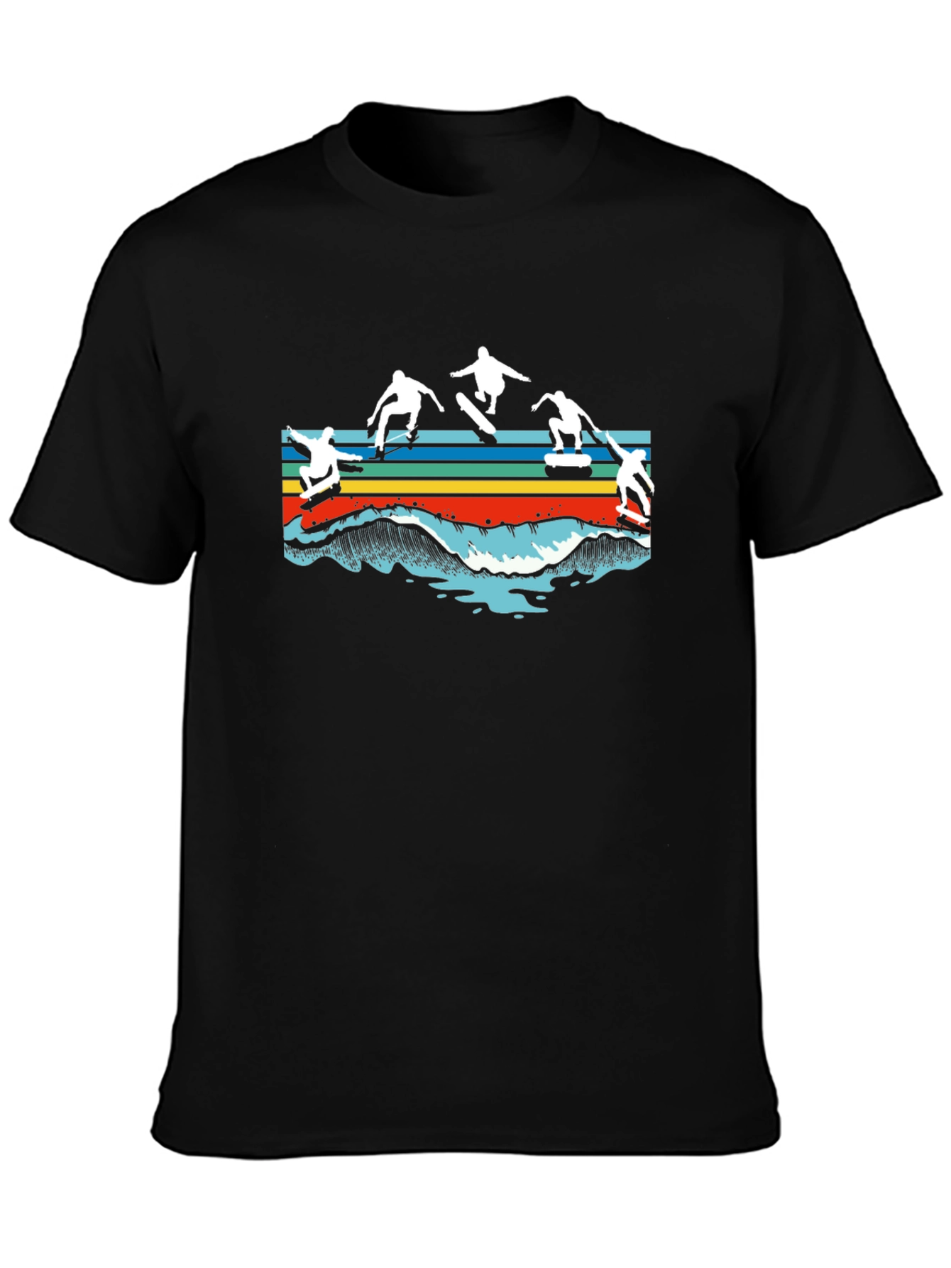 Skateboarding Waves Graphic T-Shirt