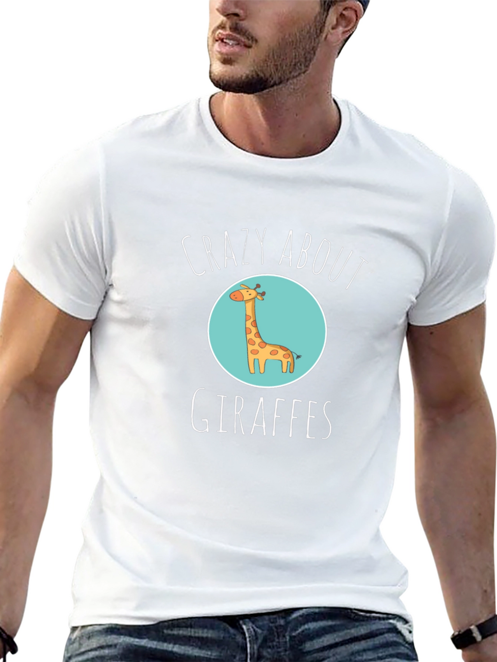 Crazy About Giraffes Black T-Shirt