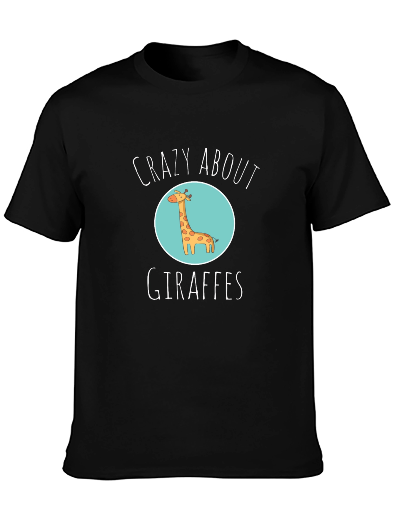 Crazy About Giraffes Black T-Shirt