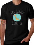 Crazy About Giraffes Black T-Shirt