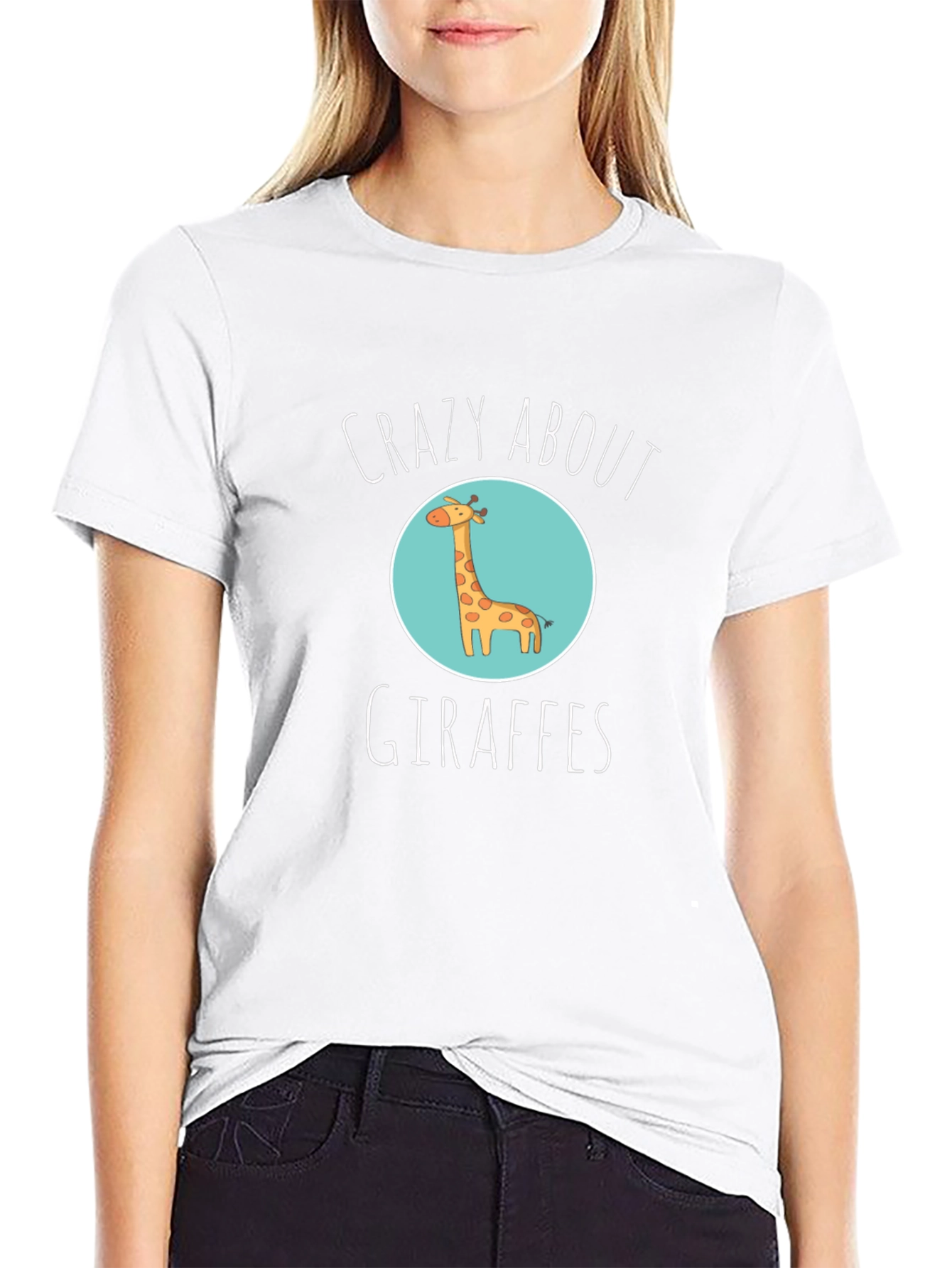 Crazy About Giraffes Black T-Shirt