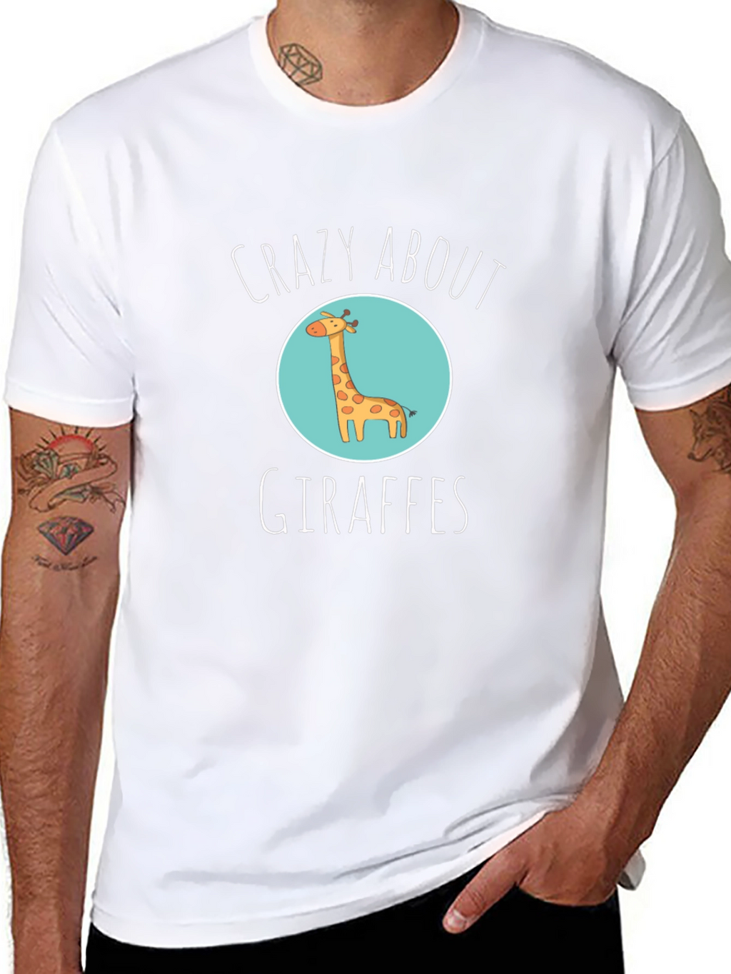 Crazy About Giraffes Black T-Shirt