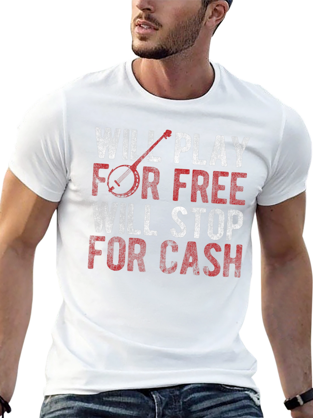 Will Play for Free Banjo T-Shirt