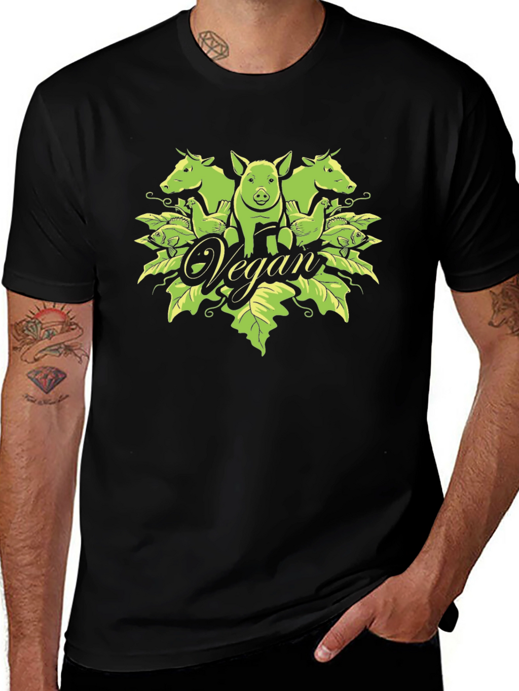 Vegan T-Shirt with Animal Design