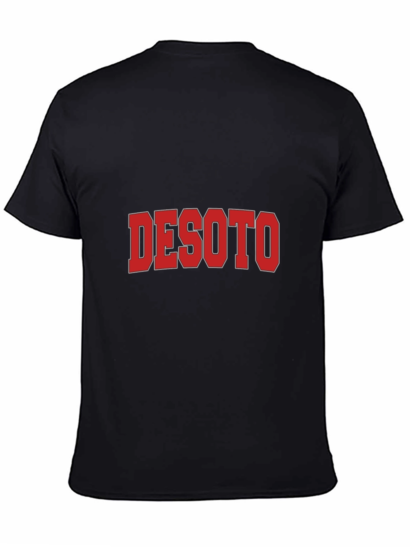 DeSoto Graphic Tee - Bold Red Text on Black T-Shirt